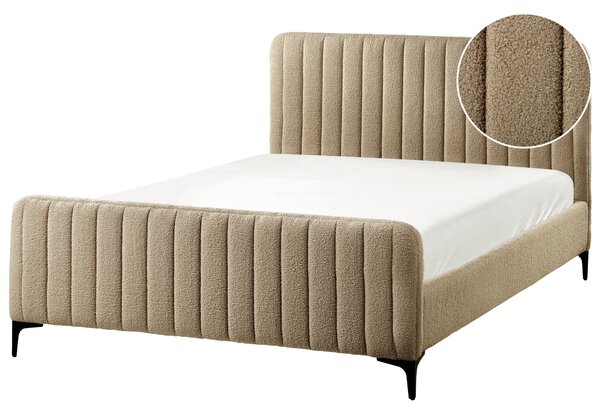 Postel Buklé LUNAN 140 x 200 cm Taupe