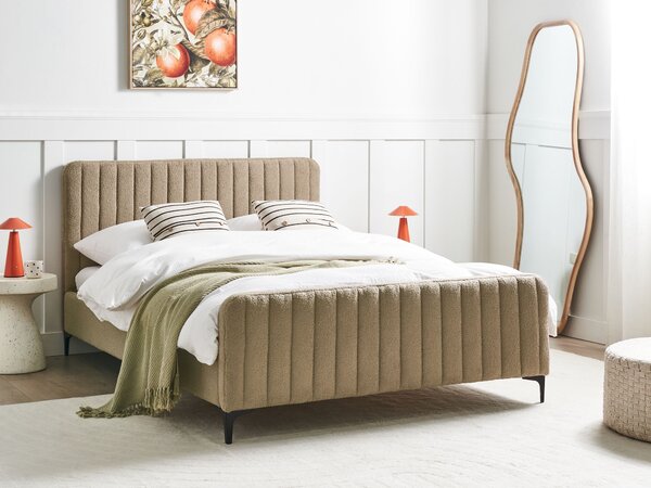 Postel Buklé LUNAN 140 x 200 cm Taupe