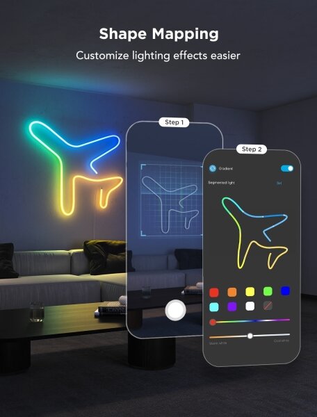 Govee - Neon 2 MATTER ohebný LED pásek 3m RGBIC Wi-Fi