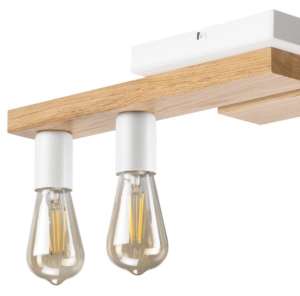 Přisazený lustr MATTE 4xE27/15W/230V bílá/dub