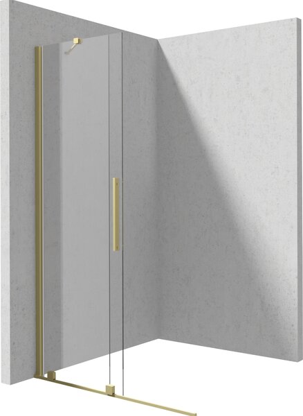 Deante Prizma sprchová zástěna walk-in 90 cm zlatá kartáčovaný/průhledné sklo KTJ_R39R
