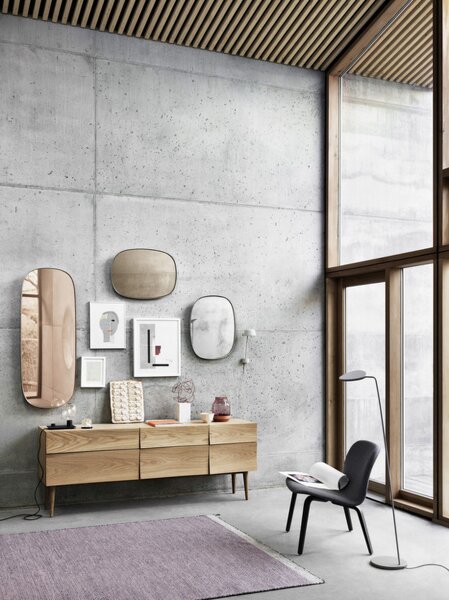 Muuto Zrcadlo Framed Mirror, small grey
