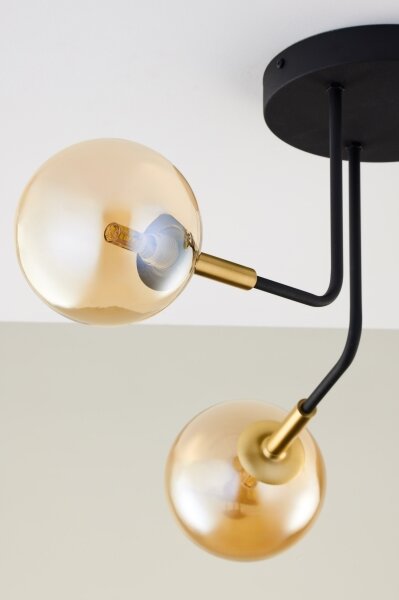 Jupiter 2037 - Lustr na tyči BURANO 3xG9/10W/230V černá/zlatá/béžová