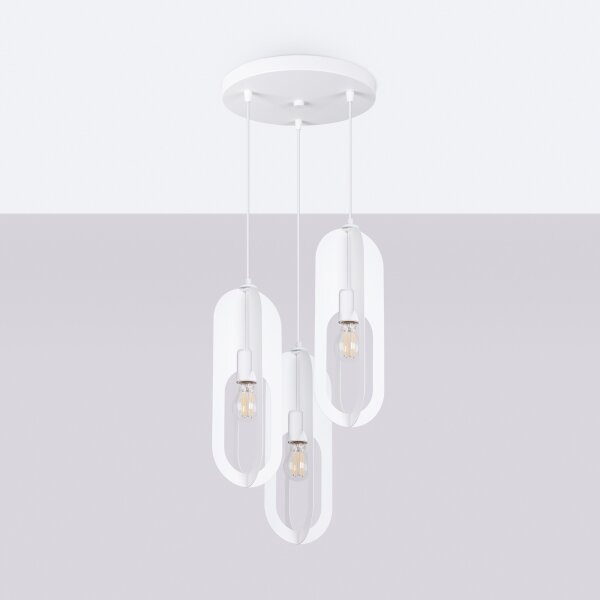 Sollux SL.1361 - Lustr na lanku NICUS 3xE27/15W/230V bílá