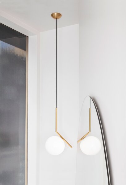 Flos F3176059 IC Lights S2, designové závěsné svítidlo, 1x205W E27, mosaz, Ø 30cm