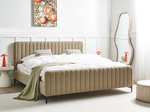 Postel Buklé LUNAN 180 x 200 cm Taupe