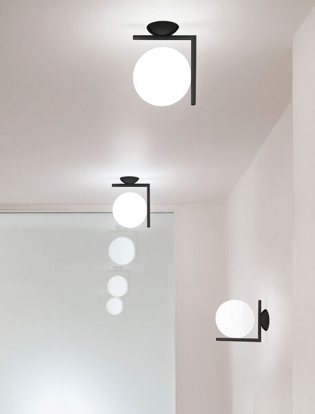 Flos F3178030 IC Lights C/W1, designové svítidlo, 1x60W E14, černá, Ø 20cm