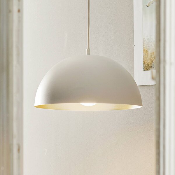 Eko-Light Závěsné světlo Beta v bílé a zlaté barvě, stmívatelný, Bílá / opál, Obývací pokoj / jídelna, kov, Moderní