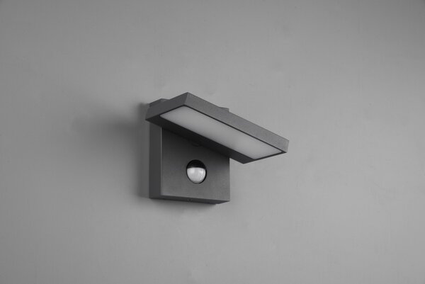 Trio 226369142 LED venkovní nástěnné svítidlo s pohybovým čidlem Horton 1x8W | 1000lm | 3000K | IP54 - nastavitelné, antracit