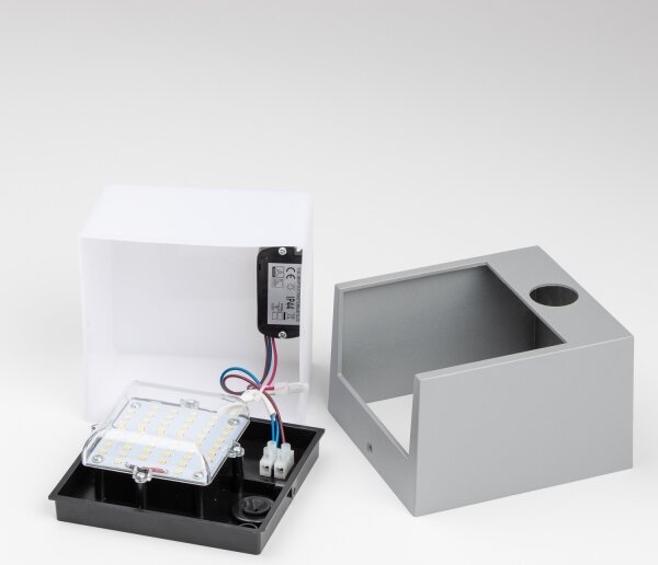 Brilagi -LED Venkovní nástěnné svítidlo se senzorem TERNI LED/12W/230V šedá IP44