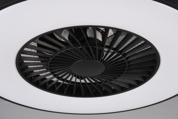Trio R62672132 LED stropní svítidlo s ventilátorem Halmstad 1x40W | 3000lm | 3000 - 6500K - oddělené vypínače, dálkové ovládání, stmívatelné, 3 rychlosti, časovač, noční režim, černá