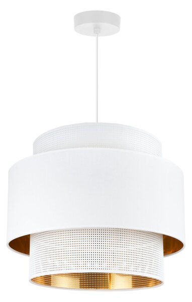 Závěsné svítidlo Asti, 1x PVC/bílé textilní stínítko, (fi 35cm), g/c, w