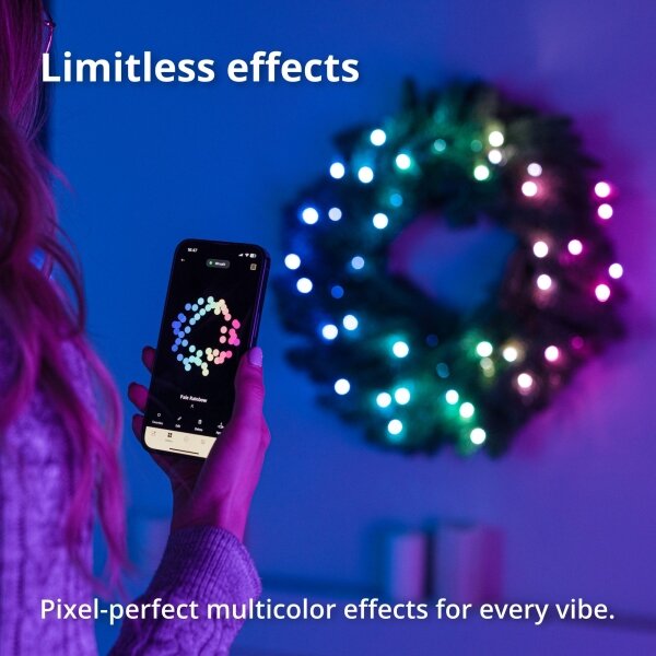 Twinkly GD20P4425P00 - LED RGB Stmívatelný vánoční věnec 50xLED pr. 60 cm Wi-Fi