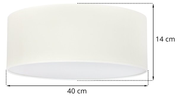 Stropní svítidlo Gaja, 1x krémové textilní stínítko, (bílé plexisklo), (fi 40cm)