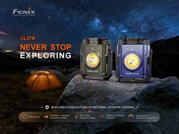 Fenix CL27RGRE - LED Stmívatelné nabíjecí svítidlo LED/USB IP66 1600 lm 285 h