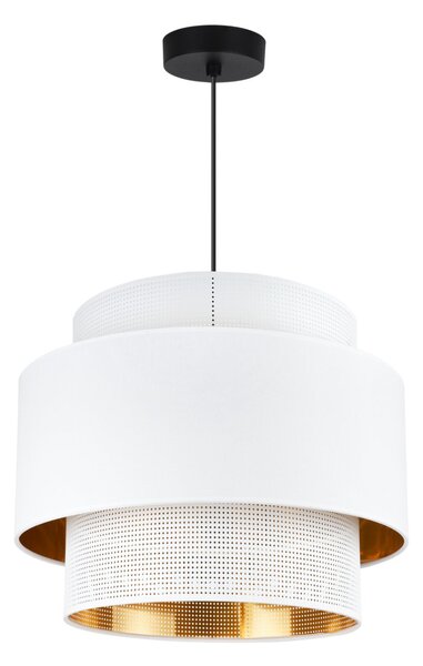 Závěsné svítidlo Asti, 1x PVC/bílé textilní stínítko, (fi 35cm), g/c, b