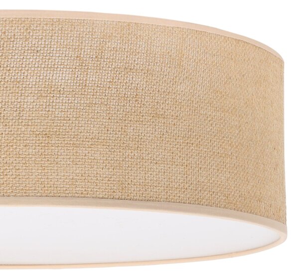 Stropní svítidlo Juta, 1x jutové stínítko, (bílé plexisklo), (fi 40cm)