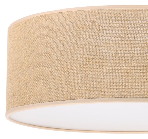 Stropní svítidlo Juta, 1x jutové stínítko, (bílé plexisklo), (fi 40cm)