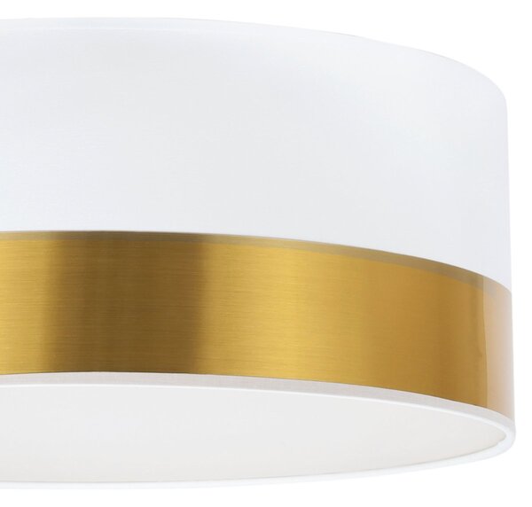 Stropní svítidlo Elegance, 1x zlaté/bílé textilní stínítko, (bílé plexisklo), (fi 40cm)