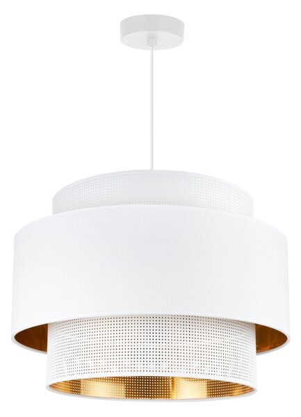 Závěsné svítidlo Asti, 1x PVC/bílé textilní stínítko, (fi 45cm), g/c, w