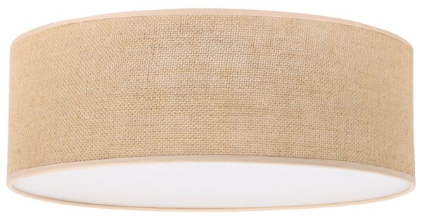 Stropní svítidlo Juta, 1x jutové stínítko, (bílé plexisklo), (fi 40cm)