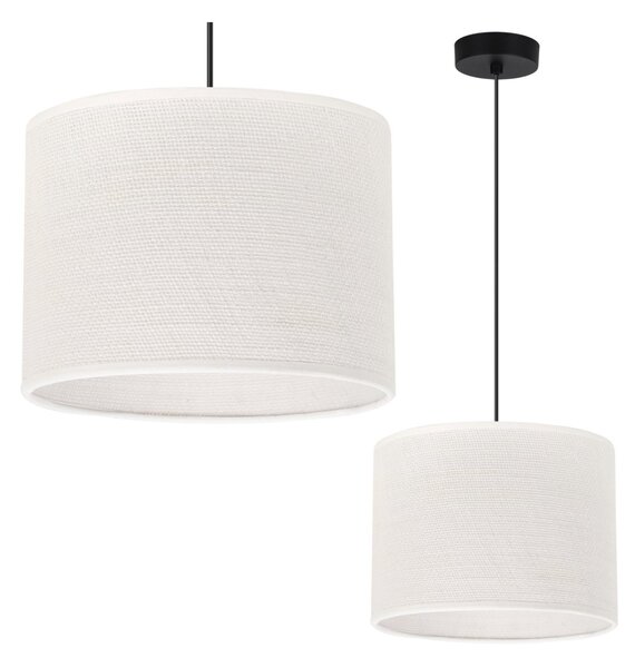 Závěsné svítidlo Juta, 1x bílé jutové stínítko, (fi 20cm), b
