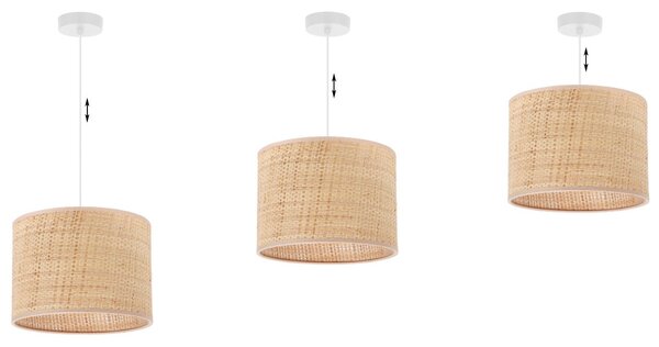 Závěsné svítidlo Rattan, 1x ratanové stínítko, (fi 20cm), w