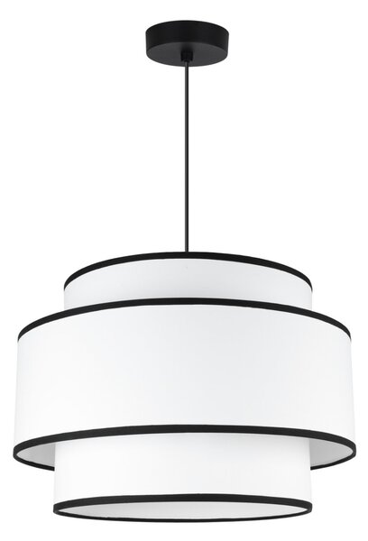 Závěsné svítidlo Vienna, 1x bílé/černé textilní stínítko, (fi 40cm), b