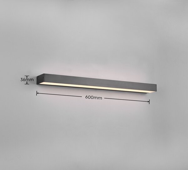 Trio 283916032 LED nástěnné svítidlo Rocco 1x8W | 800lm | 3000K | IP44 - černá