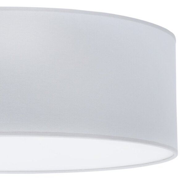 Stropní svítidlo Gaja, 1x světle šedé textilní stínítko, (bílé plexisklo), (fi 40cm)