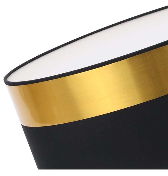 Stropní svítidlo Elegance, 1x zlaté/černé textilní stínítko, (bílé plexisklo), (fi 40cm)