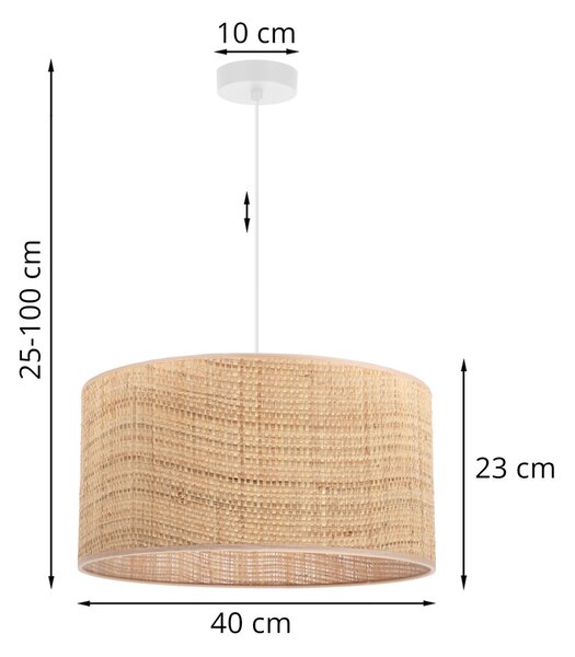 Závěsné svítidlo Rattan, 1x ratanové stínítko, (fi 40cm), w