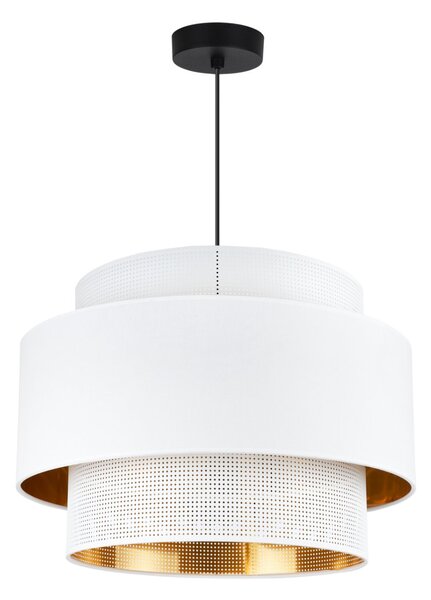 Závěsné svítidlo Asti, 1x PVC/bílé textilní stínítko, (fi 45cm), g/c, b