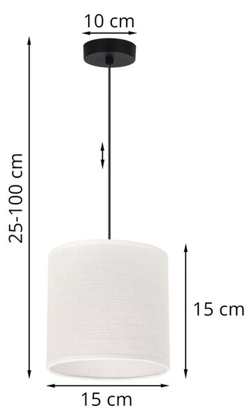 Závěsné svítidlo Juta, 1x bílé jutové stínítko, (fi 15cm), b