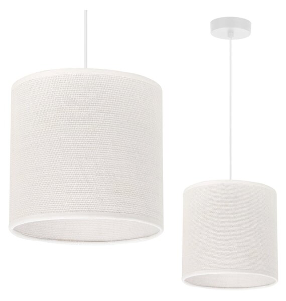 Závěsné svítidlo Juta, 1x bílé jutové stínítko, (fi 15cm), w