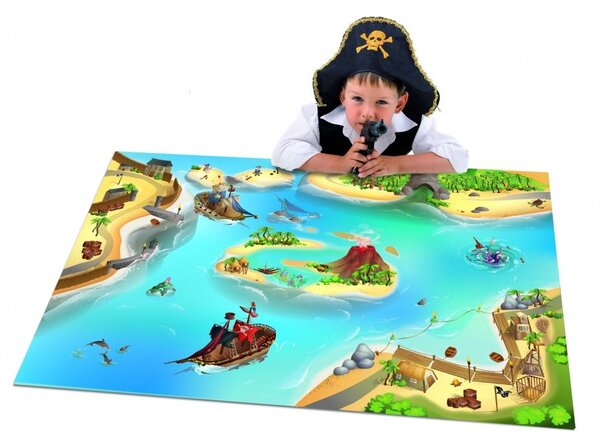 Vopi | Dětský koberec Hrací koberec Pirátská bitva - 11128/11221, modrý