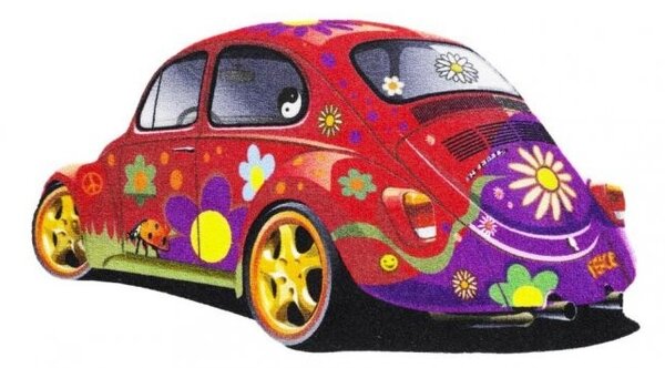 Vopi | Koberec VW Brouk Beetle červený - Beetle červený-SLEVA