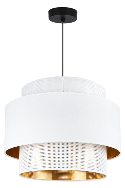 Závěsné svítidlo Asti, 1x PVC/bílé textilní stínítko, (fi 40cm), g/c, b