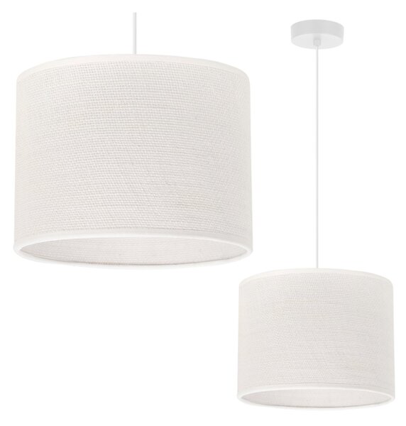 Závěsné svítidlo Juta, 1x bílé jutové stínítko, (fi 20cm), w