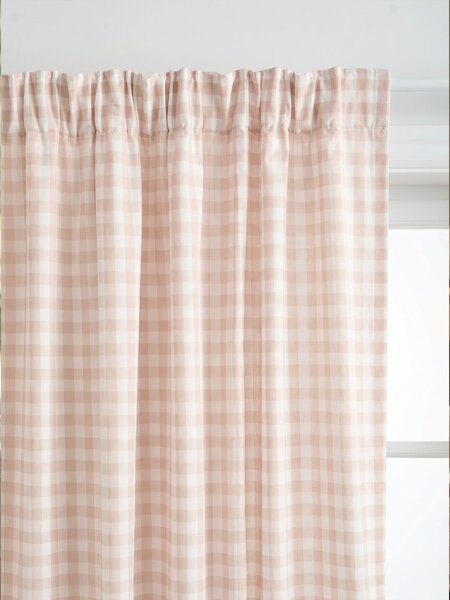 Sinsay - Curtain on tape with check pattern - béžová