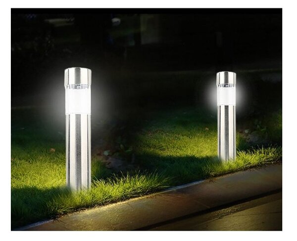 LUMILED solárne lampy TUBA 6x ( sada ) 6500K - strieborná