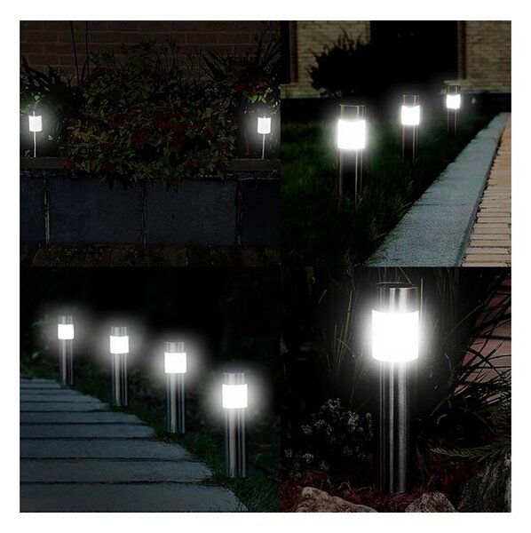 LUMILED solárne lampy TUBA 6x ( sada ) 6500K - strieborná