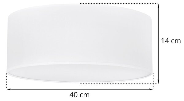 Stropní svítidlo Gaja, 1x bílé textilní stínítko, (bílé plexisklo), (fi 40cm)