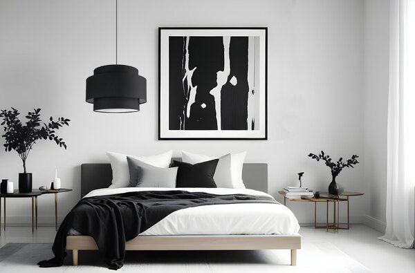 Závěsné svítidlo Vienna, 1x černé textilní stínítko, (fi 40cm), b
