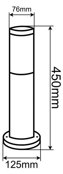 Vonkajšie záhradné svietidlo E27 INOX POST 45cm