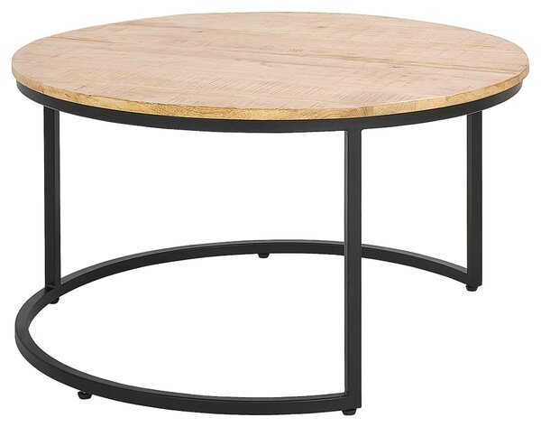 SADA KONFERENČNÍCH STOLKŮ, přírodní barvy, dřevo, 60/80/60/80/42/45 cm Carryhome - Konferenční stolky