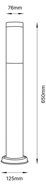 Vonkajšie záhradné svietidlo E27 INOX POST 65cm
