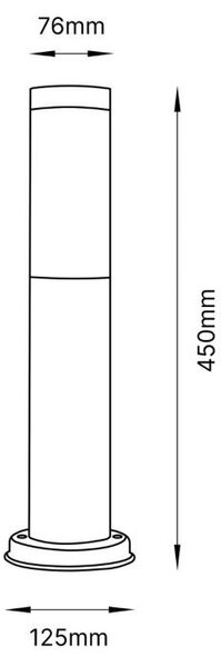 Vonkajšie záhradné svietidlo E27 INOX POST 45cm
