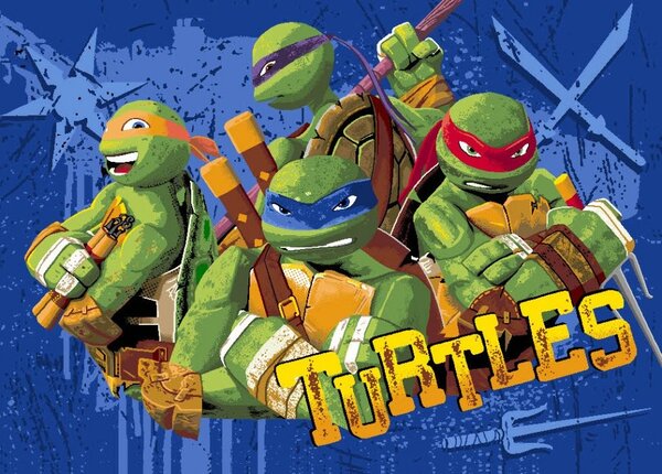 Vopi | Dětský koberec Turtles-Želvy Ninjas 03 Tough Turtles, modrý/zelený