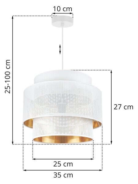 Závěsné svítidlo Asti, 1x bílé PVC stínítko, (fi 35cm), g, w